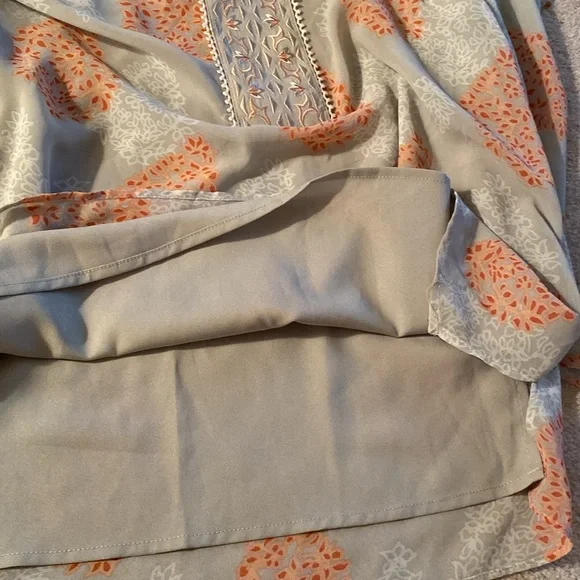 Belle by Kim Gravel Floral Blouse in Orange and Cream - Picture 8 of 10